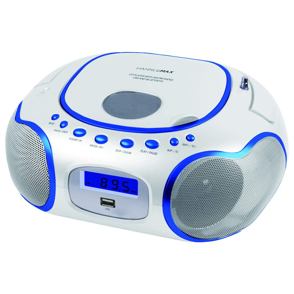 Boombox Portátil Para Cd/mp3 Hannlomax Hx-309cd Con Bluetooth, Color Blanco