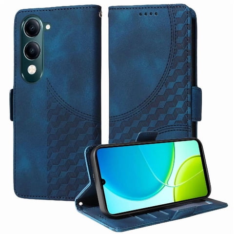 Carcasa Foxdock Vivo Y04 De Cuero Pu, Diseño Acolchado Clásico, Protección Contra Caídas Y Rayones