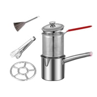 Magideal - Sartén Profunda Con Asa Freidoras Olla Para Freír Con Cesta Coladora Sartén De Cocina Cesta Para Freír Patatas Fritas Para Fiestas Al Aire Libre , 1.8L