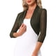 thumbnail image 4 of INSPIRE CHIC Bolero de Halloween para Mujer, Chaqueta Corta Semitransparente con Mangas 3/4, Cárdigan Recortado Verde Oliva M, 4 of 6