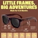 thumbnail image 2 of Gafas de sol BABY SUNNIES rectangulares de bambú negras 3-8 años, 2 of 7