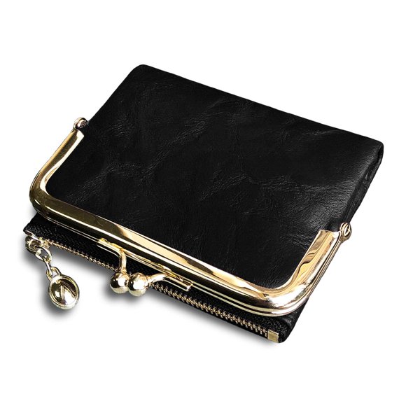 Cartera PofeeXIO Bifold de Cuero Sintético 12x10x2 cm Negra