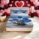 thumbnail image 1 of Blue Rose Snow Scene Printed Bed Sheet a Bed Sheet Set Which Is Both Fashionable And Warm And Romantic And Can Be Used in All Seasons! Ideal Family Friends Holi, 1 of 1