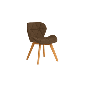 Habita2 Chile - Silla Para Comedor Aviador Radar Tapiz Lino Base Madera - Café