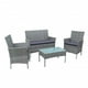 thumbnail image 1 of Juego Comedor Terraza Jardín Tipo Rattan 4 Piezas Café, 1 of 4
