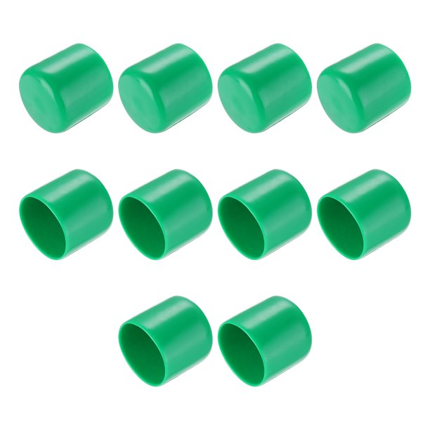 10 piezas de tapas de goma 32mm(1 1/4") ID tapa redonda de vinilo protector de rosca de tornillo verde oscuro
