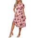thumbnail image 2 of Vestido Floral Flowy de Maternidad para Mujeres INSPIRE CHIC Midi Formal Casual Embarazo 2026 Verano XL Vestido Rosa y Rosa Roja, 2 of 6