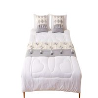 Genérico - Set De Piecera Bordada Con Dos Fundas Modelo Boho Morado