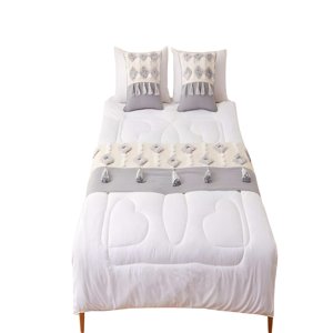 Genérico - Piecera Bordada Con Dos Fundas Modelo Boho Morado