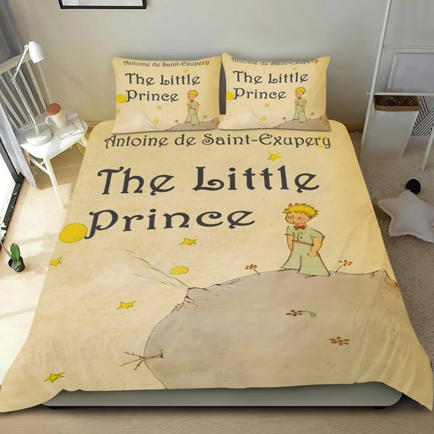 El Principito Conjunto de sábanas temático, trío de piezas, cómodo y amigable con la piel, diseño único, regalo de decoración para el hogar para familiares, amigos y fans, 90 cm * 190 cm
