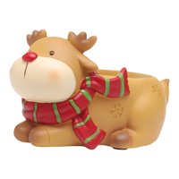 Magideal - Encantadora Maceta Maceta Con Drenaje Florero Decorativo De Navidad Adorno Macetas De Jardín De Resina Para Decoración De Jardín Interior Y Exterior 13Cmx7.5Cmx7.5Cm