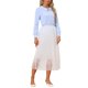 thumbnail image 2 of INSPIRE CHIC Blusa de Trabajo para Mujer de Manga Larga con Cuello Peter Pan XS Azul Claro, 2 of 6