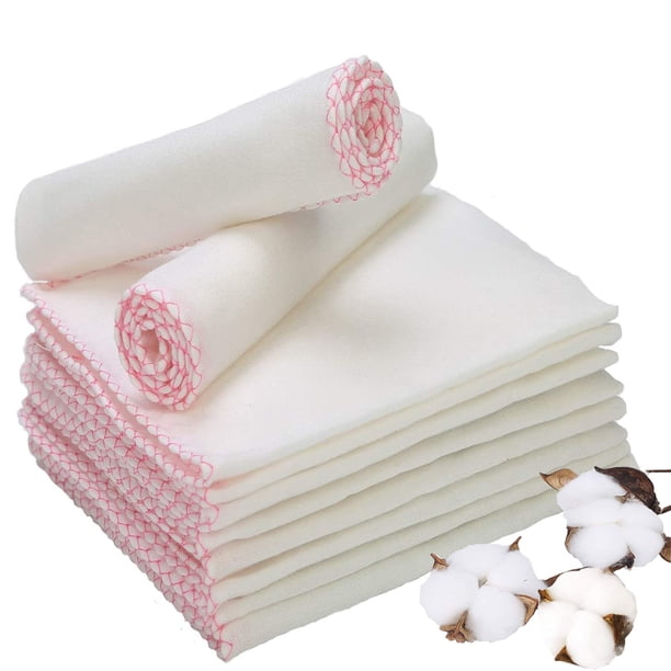 Paños faciales reutilizables de muselina Yaosan, paquete de 20, ecológicos, color rosa