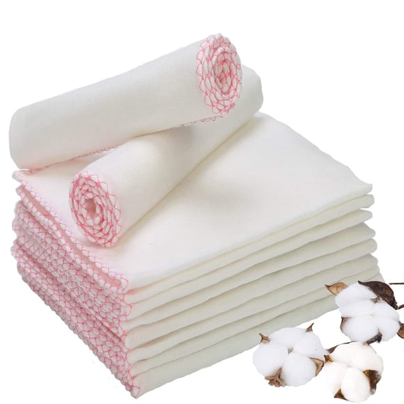 Paños faciales reutilizables de muselina Yaosan, paquete de 20, ecológicos, color rosa