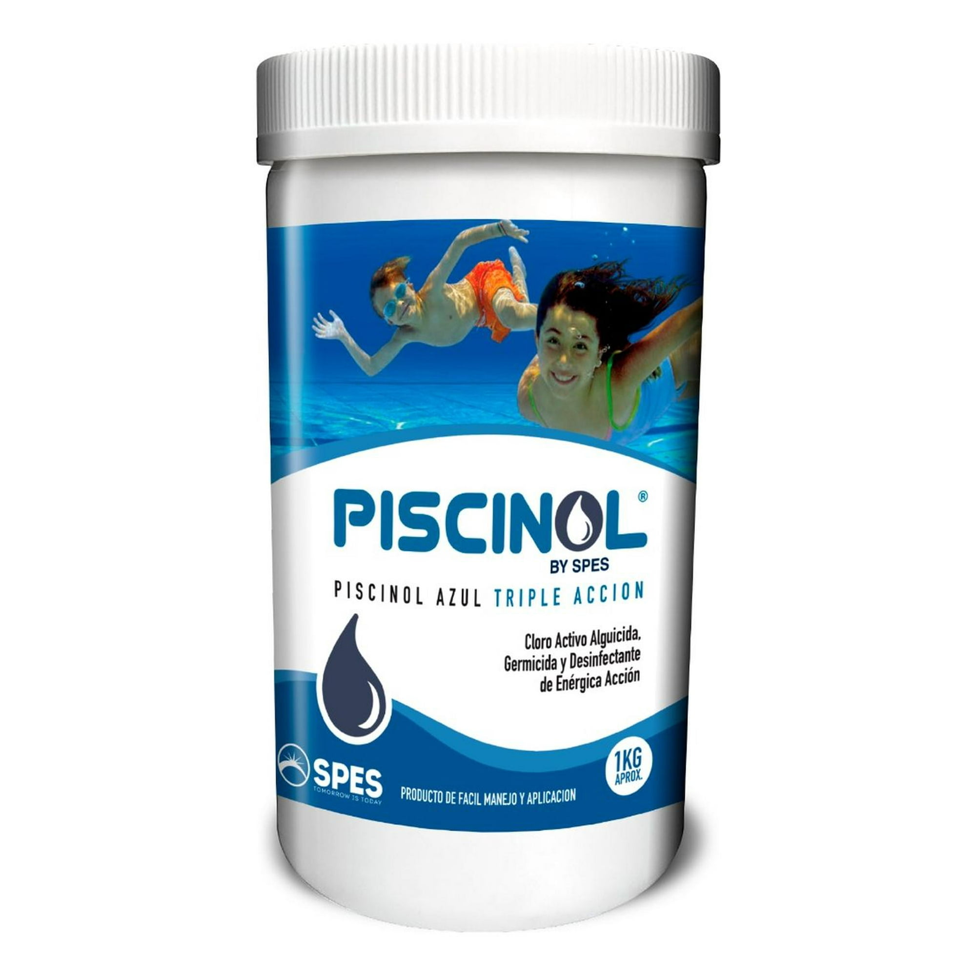 Cloro Azul Triple Acción Alguicida Germicida Piscinol 1kg Blanco