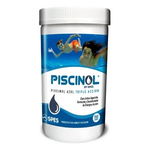Cloro Azul Triple Acción Alguicida Germicida Piscinol 1Kg Blanco