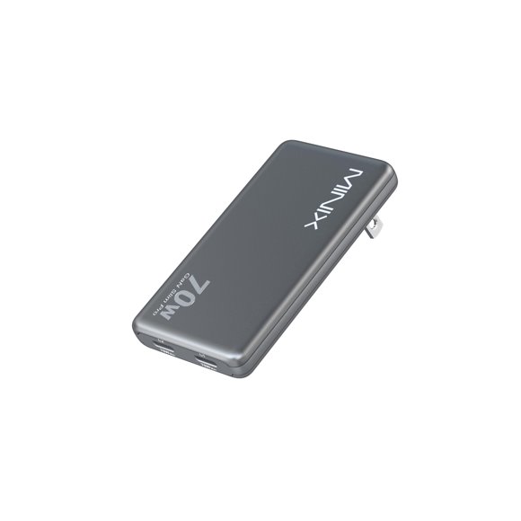 Cargador MINIX S70 70W GaN de doble USB-C, ultradelgado