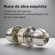 thumbnail image 2 of Cerradura Puerta Principal Acero Inoxidable Circular Plata, 2 of 7