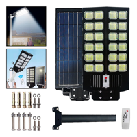 Genérico - 3 Foco Poste Solar Led 1200W Ip67 Exterior Alta Potencia Cr
