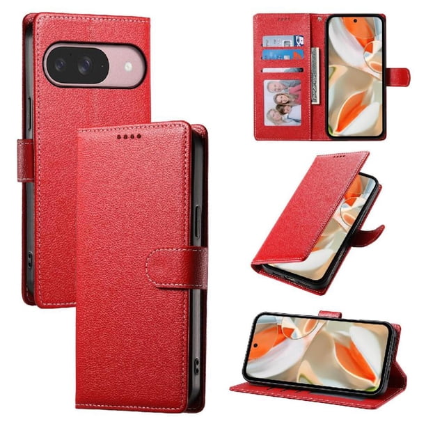Funda para FOXDOCK Google Pixel 9 Pro– Cuero Premium, 3 ranuras para tarjetas, Protección contra impactos