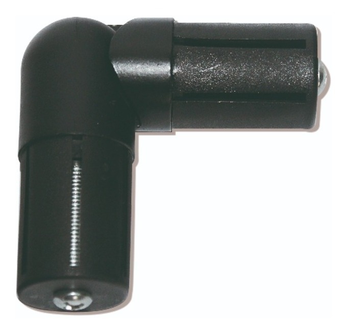 Metalhsa - Codo Articulado Negro Para Barras De Cortina 28 Mm