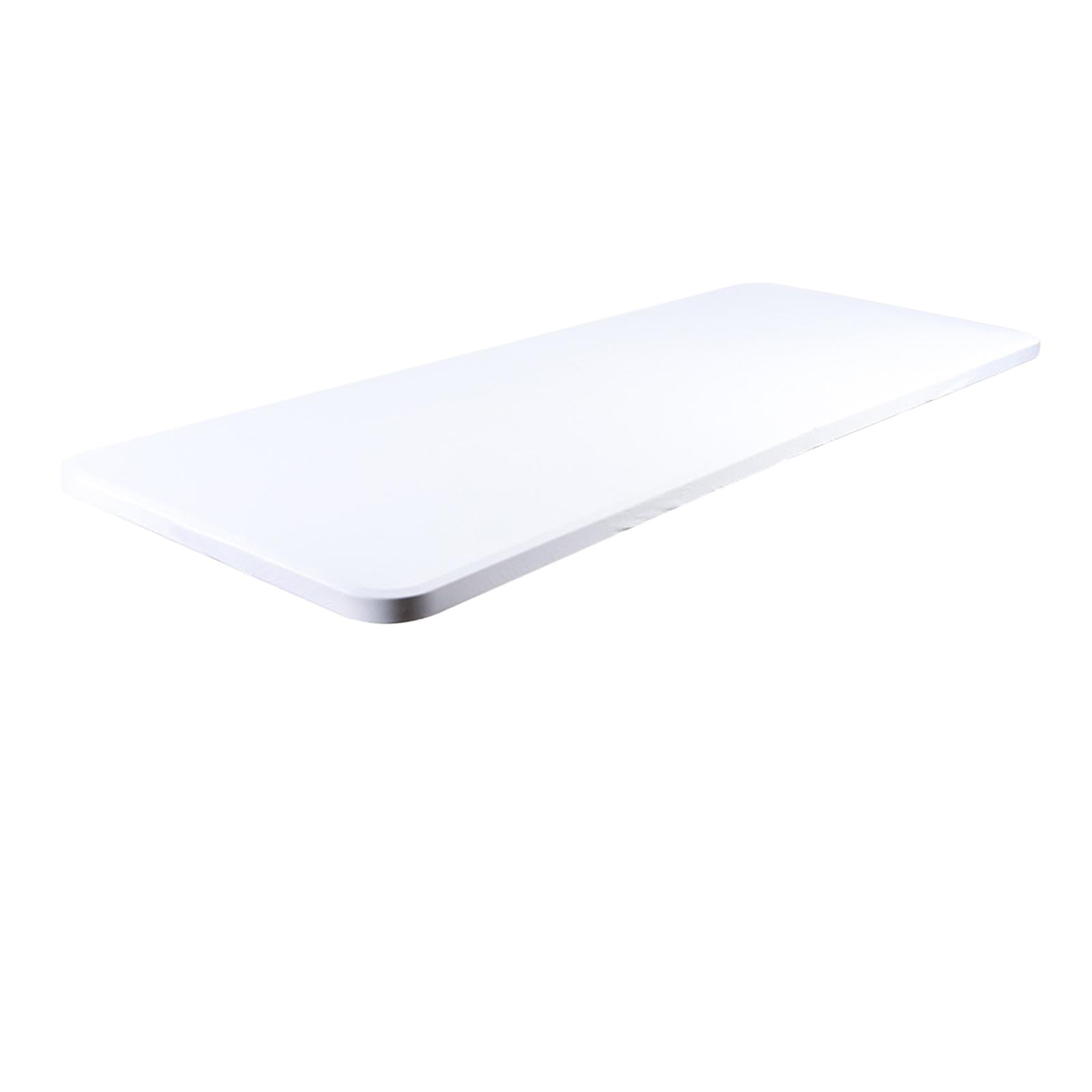 Magideal - Mantel Elástico, Cubierta De Mesa De Licra, Protector Universal De Poliéster, Cubierta De Tapa Superior De Tela Elástica Para Decoración Interior Del Blanco 183x76x76cm