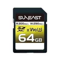 Tarjeta De Memoria Suneast Sdxc 64Gb Uhs-Ii V90 U3 300Mb/S 4K 8K