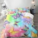 thumbnail image 2 of 3PCS Pink Bedding White Duvet Cover Full Kids Bedding Gold Glitter Crown Castle Fairy Tale Princess Comforter Bedspread Quilt Cover, 2 of 5