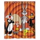 thumbnail image 1 of Cortina de ducha con personajes de Looney Tunes, juego de cortina de baño con ganchos, tamaño 60 x 72 pulgadas, 1 of 3