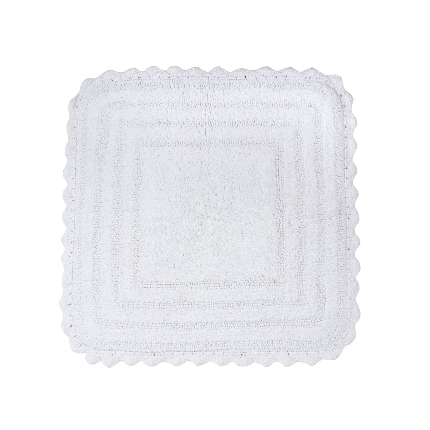 Alfombra De Baño Dii Crochet Collection Reversible 60 X 60 Cm Blanca