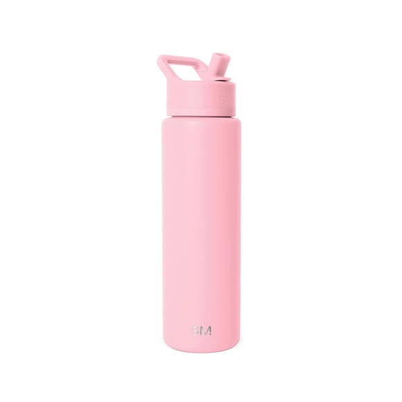Botella de agua Simple Modern Summit de 30 oz con tapa de popote, rosa empolvado