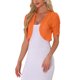 thumbnail image 4 of INSPIRE CHIC Bolero de Malla para Mujer con Frente Abierto y Mangas Cortas Fruncidas Naranja XL, 4 of 5