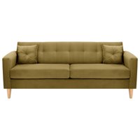 Bodevir - Sofa New Retro 3Cg Felpa 05 Verde Musgo