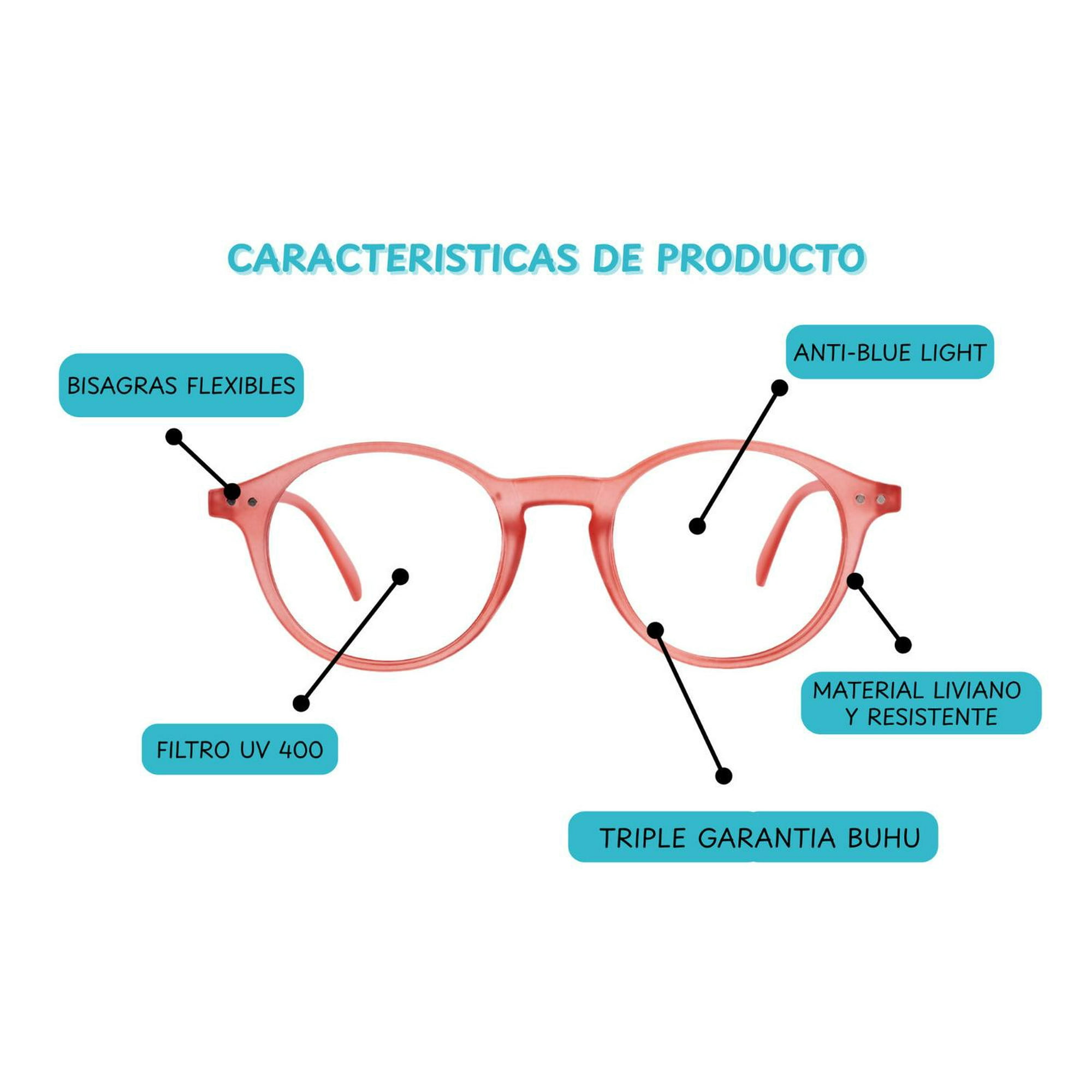 Lentes Pantalla Lectura Presbicia Buhu Ceiba Filtro Luz Azul Uv400 Negro