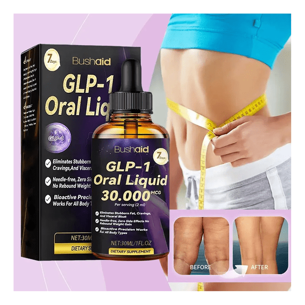 bushaid glp 1 oral liquid GLP-1 Liquid Drops, GLP1 Support for Women & Men, GLP Activate Natural Formula, GLP-1 for Metabolic, Energy, Gut & Overall Health(30ML/1Fl.OZ,3PCS) Quemador De Grasa Glp-1 Liquido