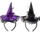 thumbnail image 1 of Pack 2 Diadema De Bruja Encaje Para Halloween Sombrero Bruja Negro + Morado. Diseños De Encaje, Flores Y Lentejuelas., 1 of 8