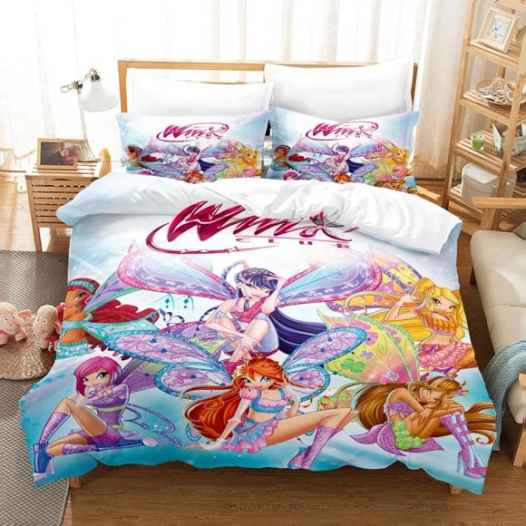Winx Pink Girl Duvet Case Pillowcase Bedding Set Duvet Comfortable Breathable Sheet Luxury Birthday Gift