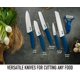 thumbnail image 2 of Juego de cuchillos Vos Ceramic Kitchen con pelador, 10 veces más afilados, color azul, 2 of 9
