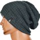 thumbnail image 2 of Gorra Slouchy Beanie VECRY de punto a ganchillo para hombre (gris oscuro), 2 of 4