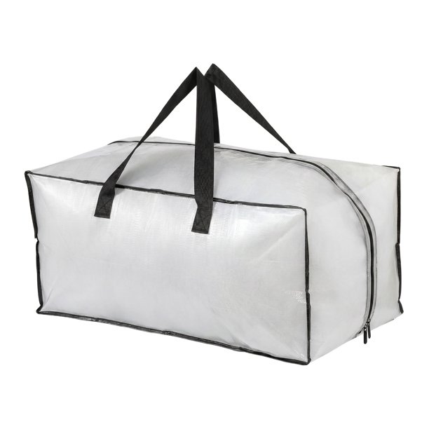 Bolsa de embalaje PP espaciosa, cierre de cremallera, bolsa de almacenamiento multipropósito para mudanzas y organización diaria transparente 29.1x13.0x14.6 pulgadas