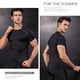 thumbnail image 5 of Camisetas de compresión de manga corta para hombre, paquete de 2, camisetas deportivas de capa base, camiseta deportiva de entrenamiento, color negro, 5 of 6