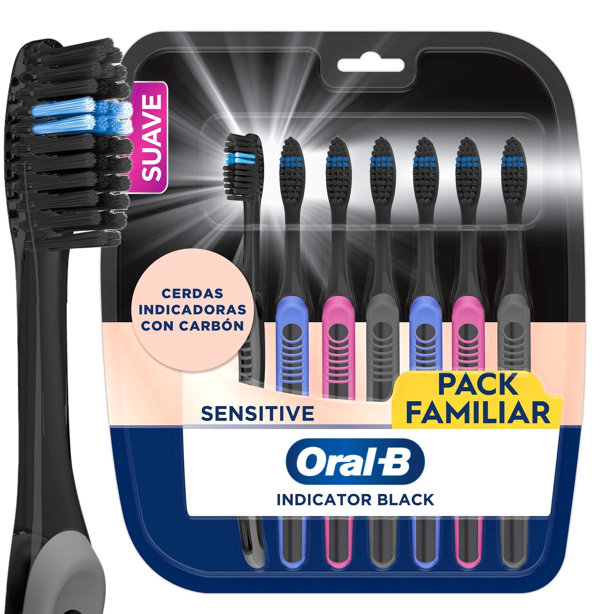 Cepillo De Dientes Suave Indicator Black Charcoal 7 Un Oral-B