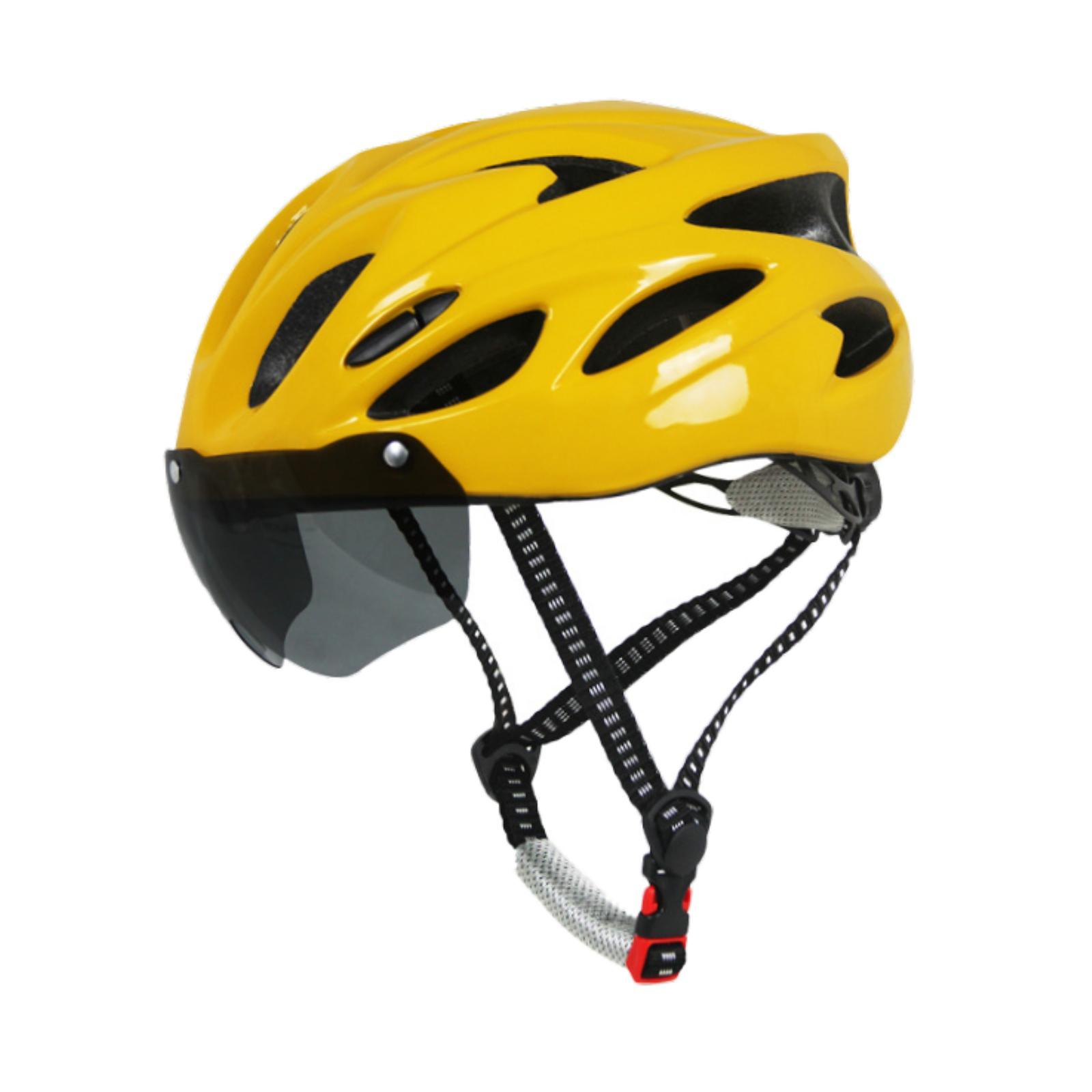 Ioensy - Casco De Bicicleta Para Adultos, Para Hombre Y Mujer, Portátil, Con Circunferencia De Cabeza De 54-62 Cm, Amarillo