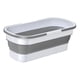 thumbnail image 4 of Cubo De Agua Plegable Para Fregona Con Ruedas, Ahorro De Espacio Para Senderismo, Picnics, Blanco Y Gris, 4 of 4