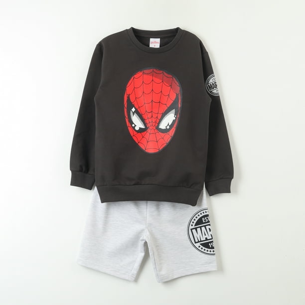 Conjunto Comfy Niño Spiderman Mascara Gris Marvel