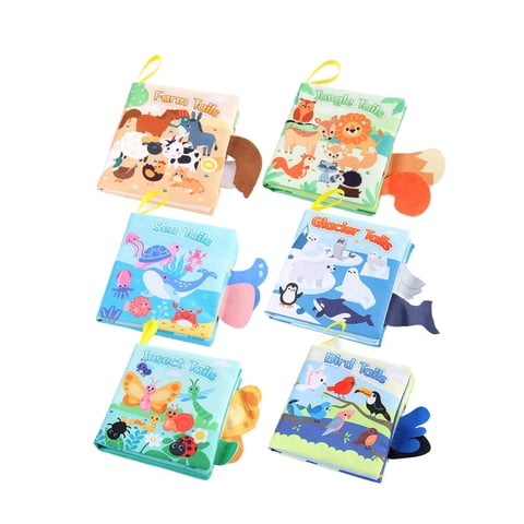 Magideal - 6X Libros De Juguetes, Libros De Baño, Juguetes Interactivos De Aprendizaje Temprano, Juguetes Montessori, Libros Sensoriales Para Bebés, Niños Recién