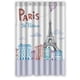 thumbnail image 1 of Cortina de ducha de la Torre Eiffel de París, juego de cortina de baño con ganchos, tamaño 48 x 72 pulgadas, 1 of 3