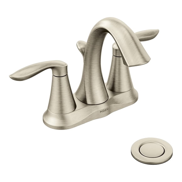 Grifo de baño Moen Eva, juego central de níquel cepillado de 4 pulgadas