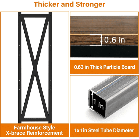 M&Ms - 56.30'' Bakers Rack 4-Level Storage Shelves Mental And Wooden Kitchen Shelves, Kitchen Organizers And Storage, For Garage, Pantry, Bathroom ,25.60'' Length