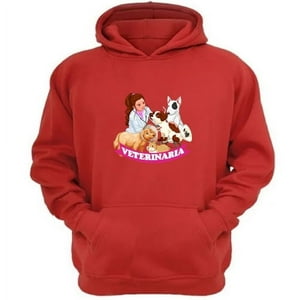 Genérico - Polerón Canguro Veterinaria Rojo Talla L Unisex